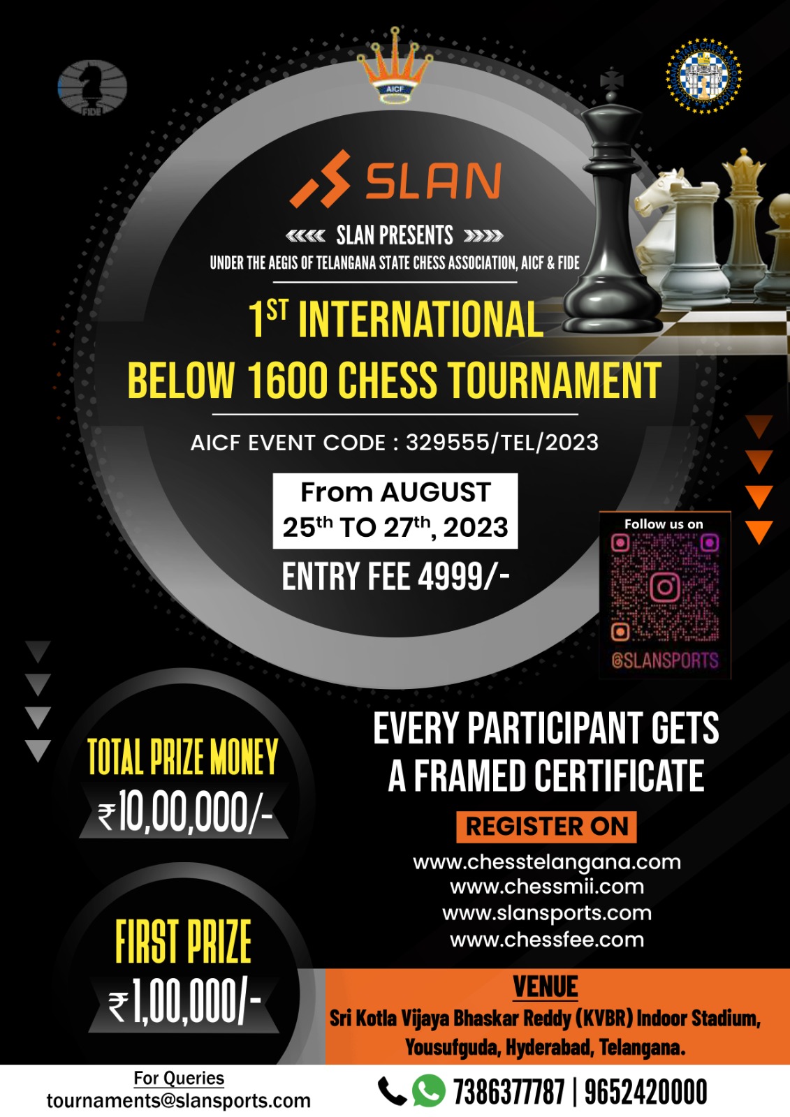 Chessfee:: Online chess tournament registration portal