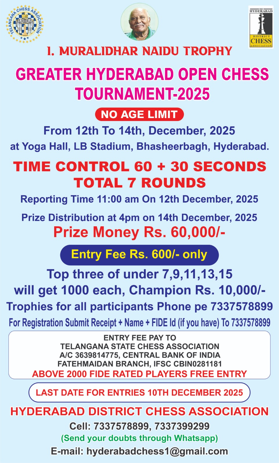 GREATER HYDERABAD OPEN CHESS TOURNAMENT-2025