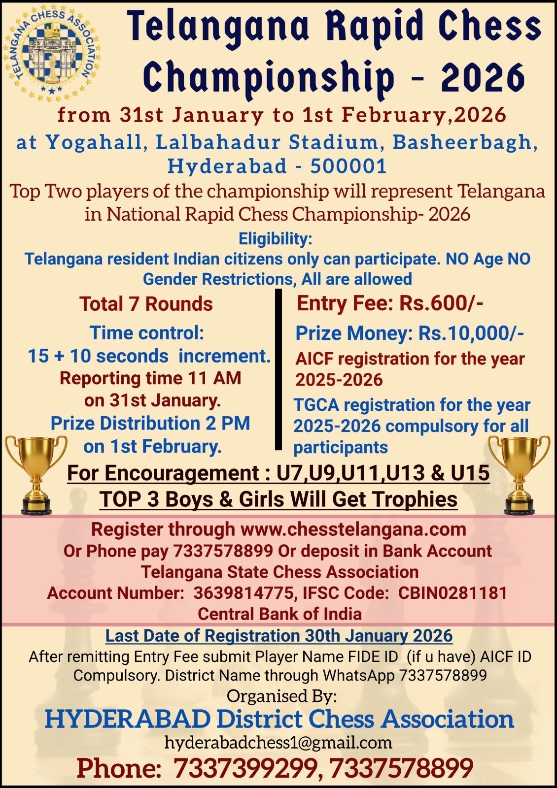 Telangana Rapid Chess Championship - 2026